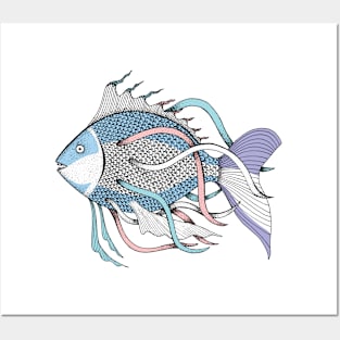 Fantasy Fish Ink Illustration Posters and Art